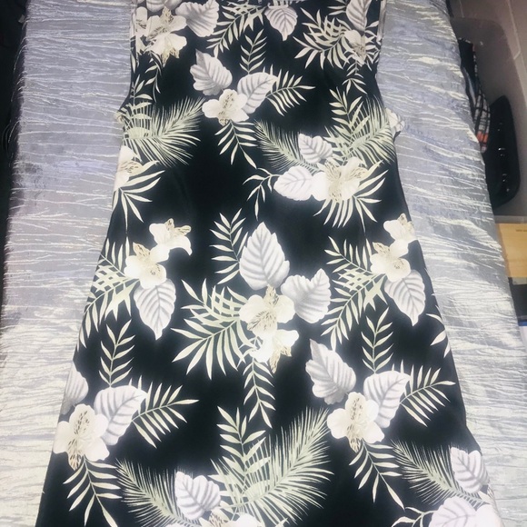 Tropical shear fabric palm leaf dress Kathy led - Picture 2 of 7